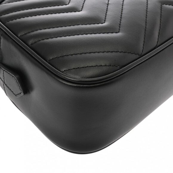 Gucci GG Marmont Quilted Shoulder Bag All Black Leather - Picture 5 of 9